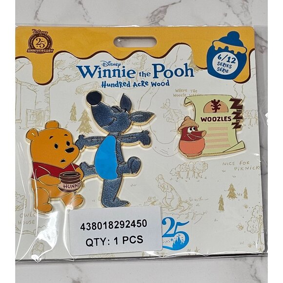 2025 Disney Parks Winnie The Pooh Hundred Acre Wood Pin Series 6/12 Woozle Set L - Picture 1 of 2